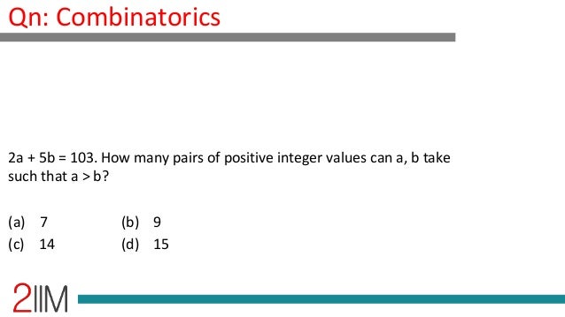 Combinatorics Possible Solutions For Given Variables