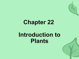 Chapter 22  Introduction to Plants 
