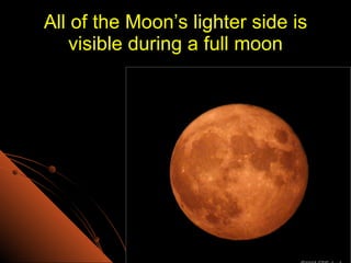 All of the Moon’s lighter side is visible during a full moon 