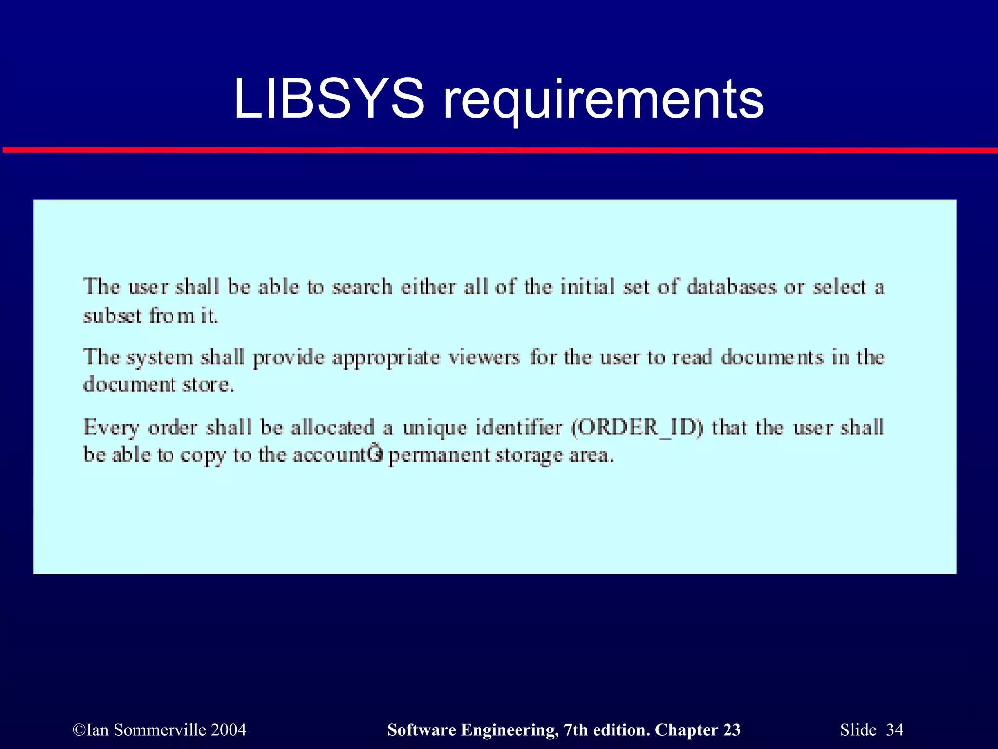 LIBSYS requirements 