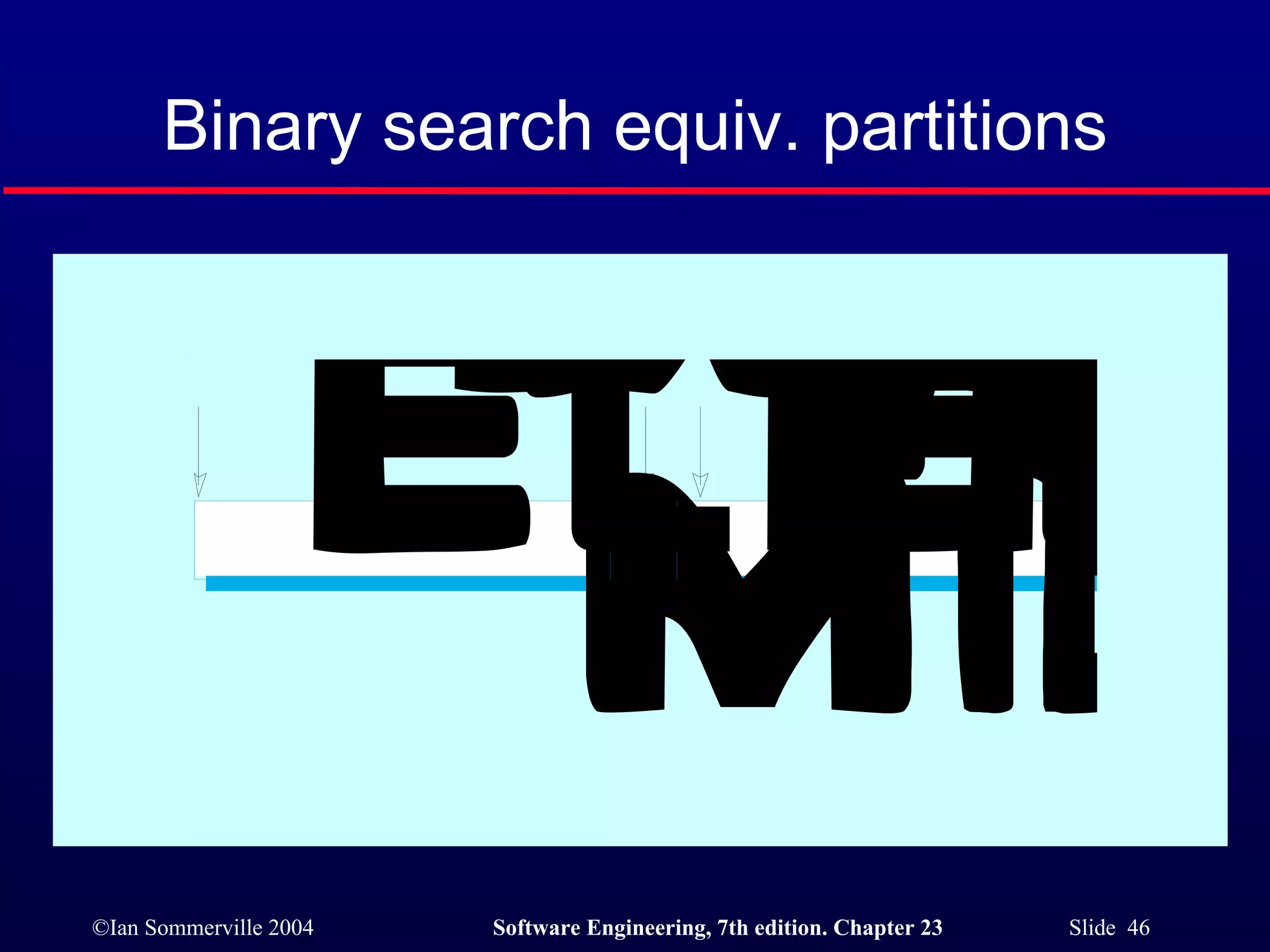 Binary search equiv. partitions 