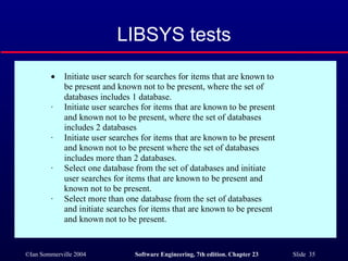 LIBSYS tests 