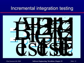 Incremental integration testing 