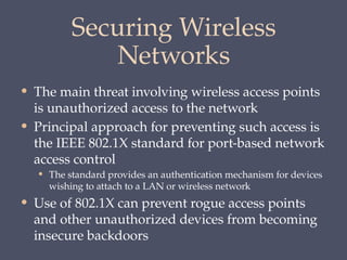 Chapter 24 Wireless Network Security Systems | PPTX