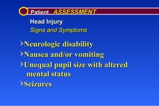 Head Disability Injuries to the Head and Spine | PPT