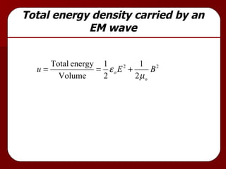 Total energy density carried by an EM wave 