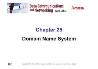 Chapter 25
Domain Name System
25.1 Copyright © The McGraw-Hill Companies, Inc. Permission required for reproduction or display.
 