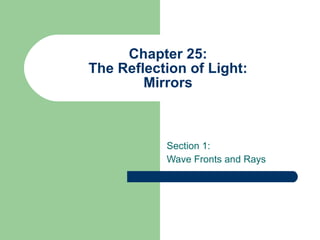 Chapter 25: The Reflection of Light: Mirrors Section 1: Wave Fronts and Rays 