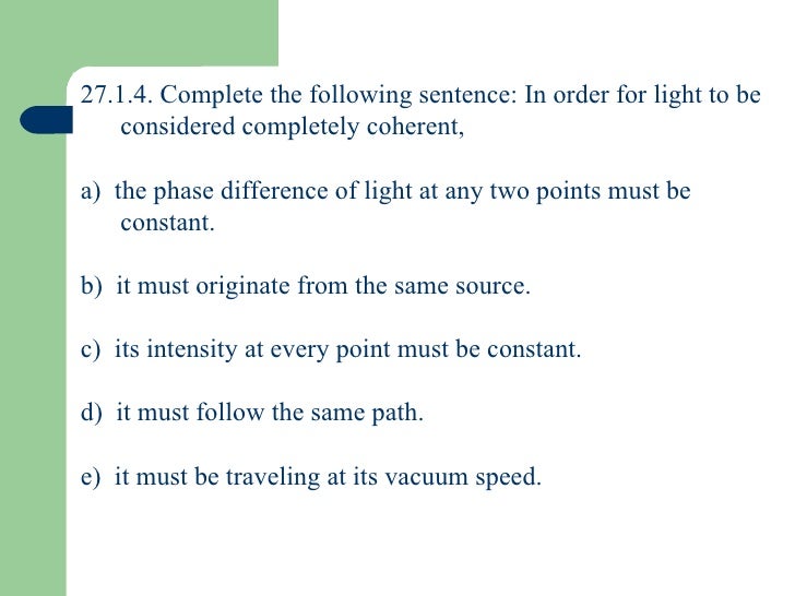 Ch 27 interference & wave nature of light online