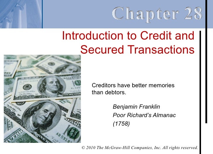 chapter 28 introduction to credit and secured transactions 2 728