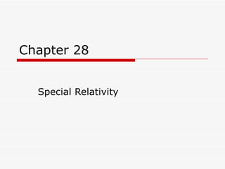 Chapter 28 Special Relativity 