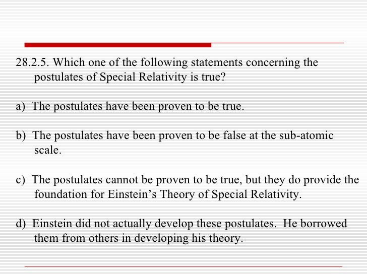 Ch 28 Special Relativity