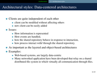 Comprehensive Overview of Distributed System Architectures and Their ...