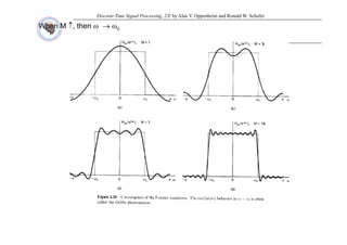 Discrete-Time Signal Processing, 2/E by Alan V. Oppenheim and Ronald W. Schafer
When M ↑, then ω → ωc
 