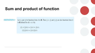 Sum and product of function
 