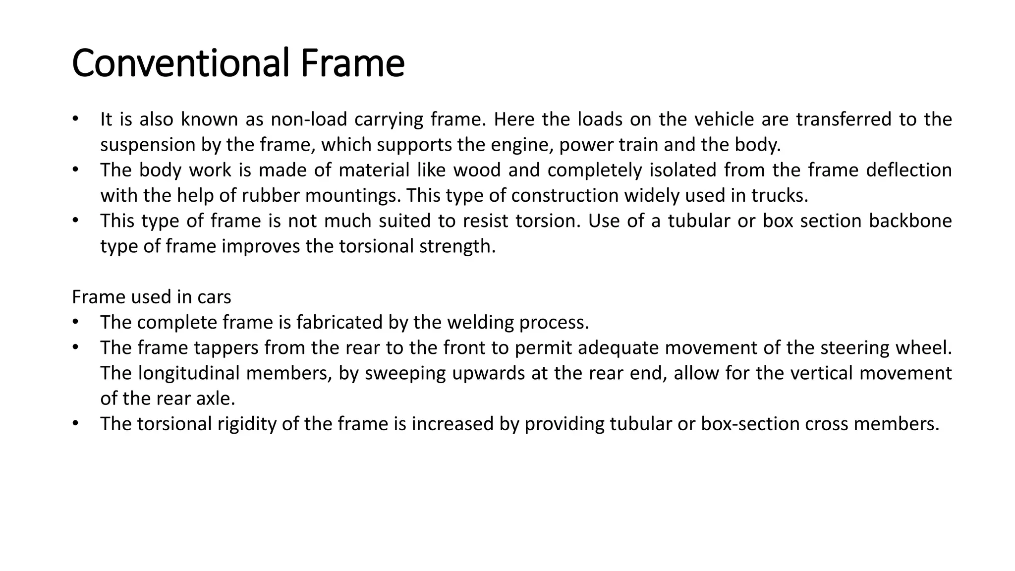 Frame and body of Automobile | PPTX