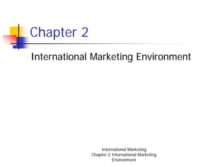 Chapter 2
International Marketing Environment
International Marketing
Chapter-2 International Marketing
Environment
 