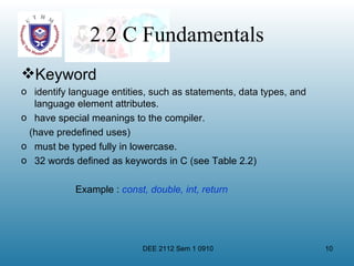 Ch2 introduction to c | PPT