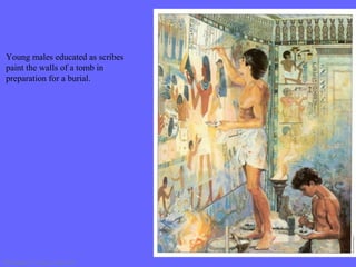 Young males educated as scribes
paint the walls of a tomb in
preparation for a burial.
PP Design of T. Loessin; Akins H.S.
 