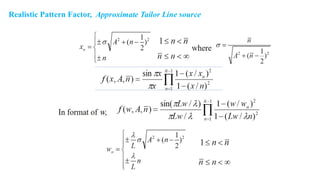 Realistic Pattern Factor, Approximate Tailor Line source
 