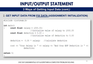 Comprehensive Fundamentals of Algorithms and C++ Programming Basics | PDF