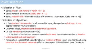 Ch2 Part III-Advanced Sorting algorithms.pptx | Programming Languages ...