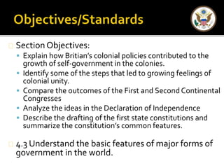 U.S. Government -- Chapter 2, Section 2 "The Coming of Independence" | PPTX