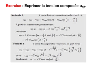 Exercice : Exprimer la tension composée u12.
 