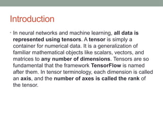 Tensor Data Representation Data Representations for Neural Networks (Deep Learning Fundamentals ...