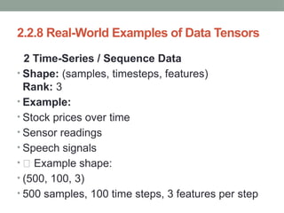Real Life Tensor Examples Data Representations for Neural Networks (Deep Learning Fundamentals ...