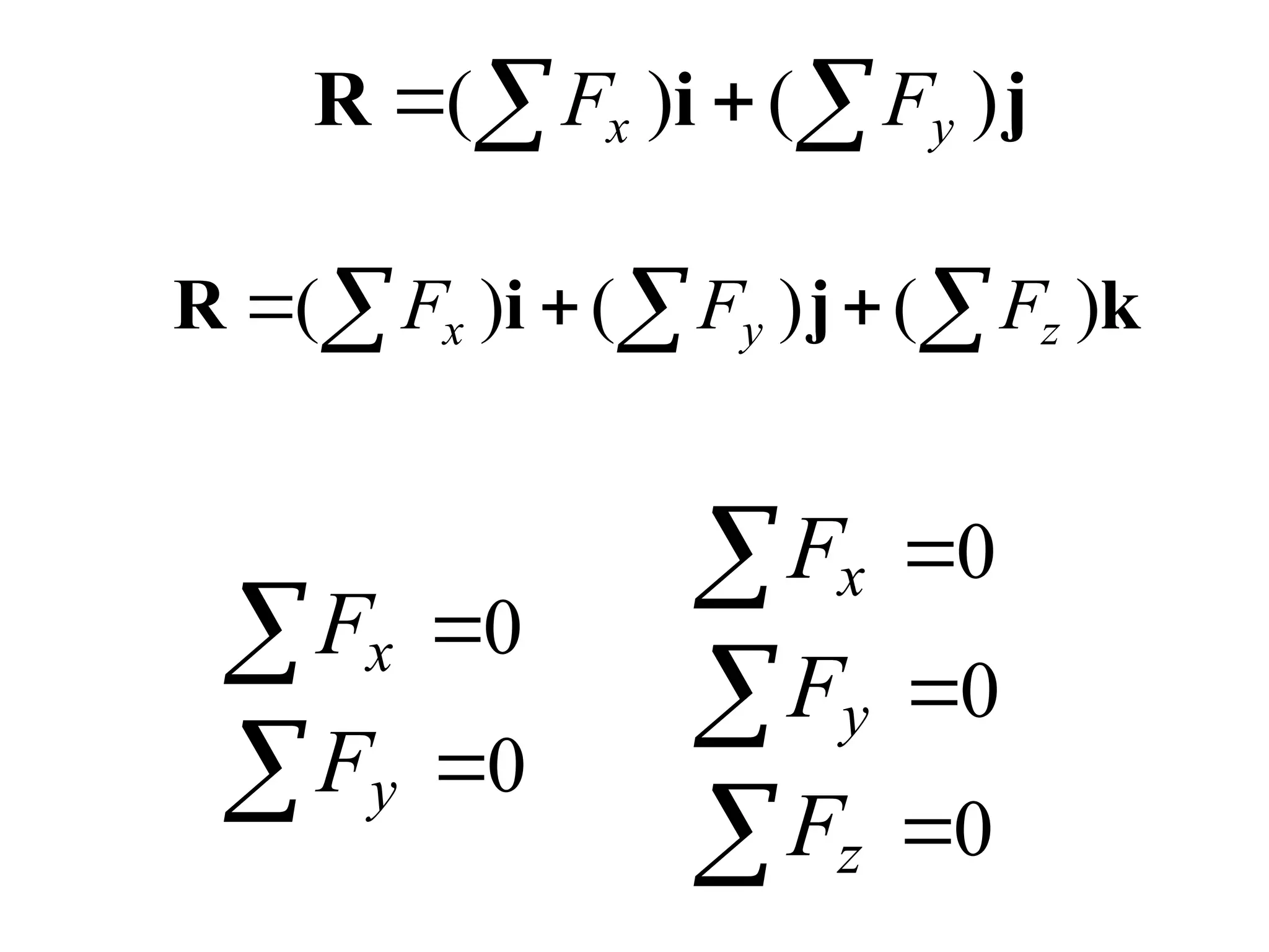 ( ) ( )
x y
F F
 
 
R i j
( ) ( ) ( )
x y z
F F F
  
  
R i j k
0
0
x
y
F
F




0
0
0
x
y
z
F
F
F






 