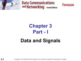 3.1
Chapter 3
Part - I
Data and Signals
Copyright © The McGraw-Hill Companies, Inc. Permission required for reproduction or display.
 