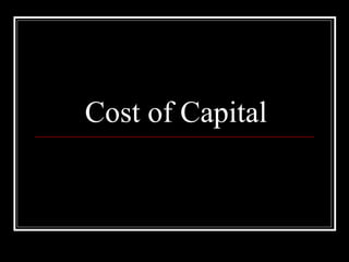 Cost of Capital 