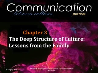 Communication
 between cultures                                                            8TH EDITION




        Chapter 3
   The Deep Structure of Culture:
   Lessons from the Family



                 Chapter 3 The Deep Structure of Culture: Lessons Learned from
© Cengage 2012                                                                             1
                                          the Family
 