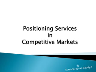 Positioning Services 
in 
Competitive Markets 
 