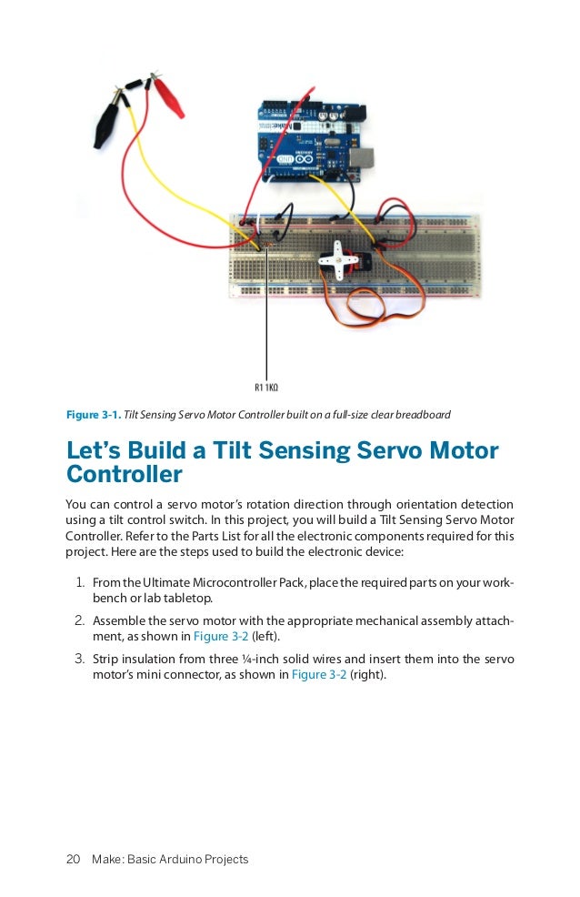 Arduino Ch3 Tilt Sensing Servo Motor Controller