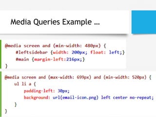 Media Queries Example …
 