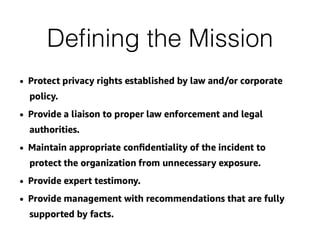 De
fi
ning the Mission
 