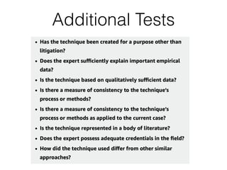 Additional Tests
 