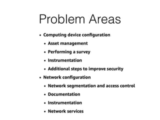 Problem Areas
 