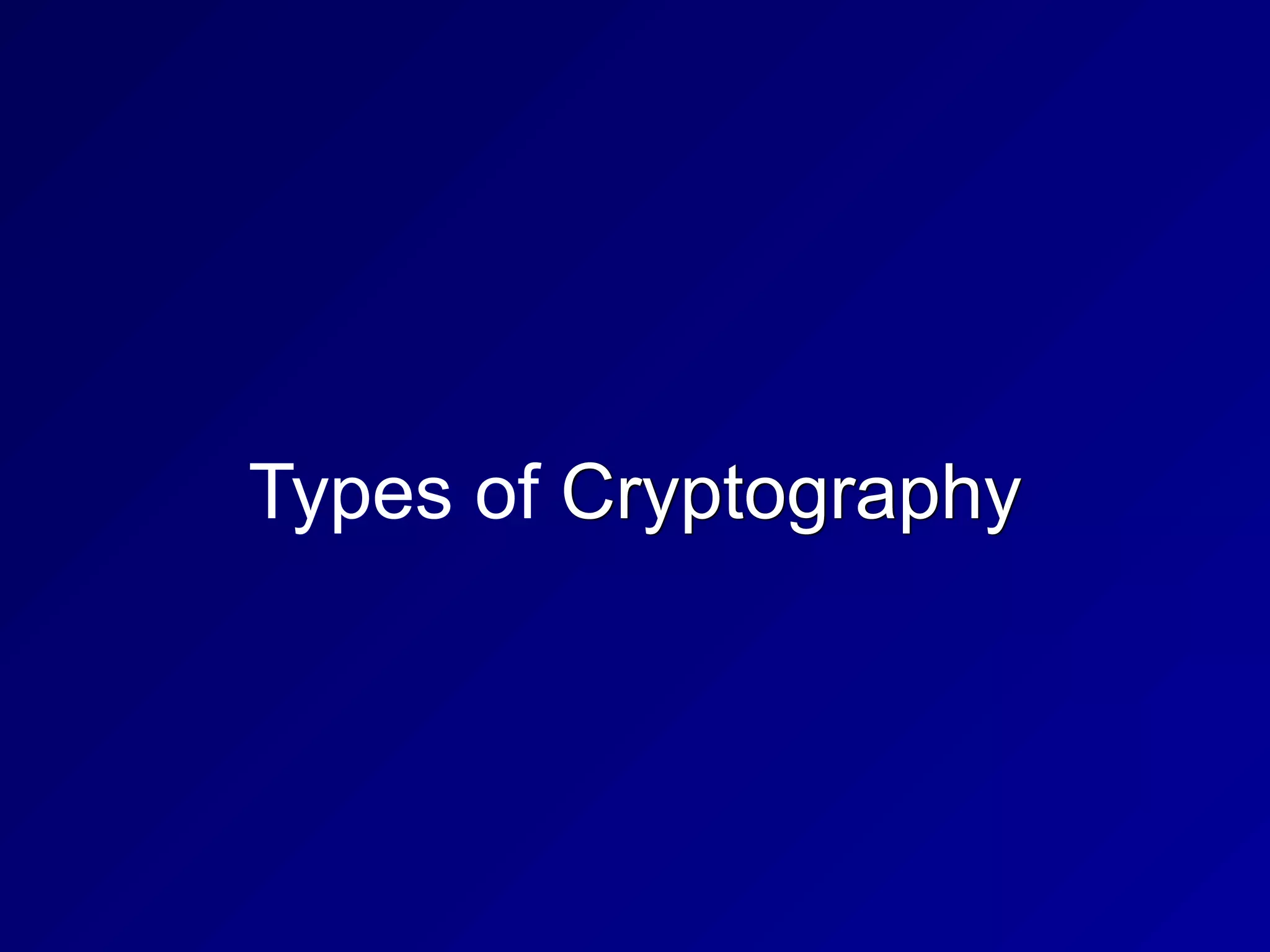 Types of Cryptography
 