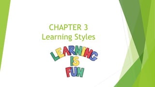 CHAPTER 3
Learning Styles
 