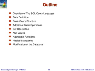 The SQL data-definition language (DDL) allows the specification of ...