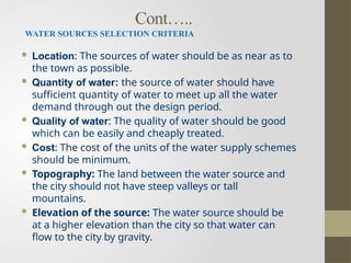 Water Source Indication CH 3.pptx water source selection criteria | PPTX