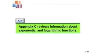 3.51
Appendix C reviews information about exponential and logarithmic
functions.
Note
Appendix C reviews information about
exponential and logarithmic functions.
 