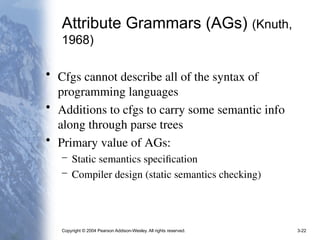 Describing Syntax and Semantics of programming languages | PPT