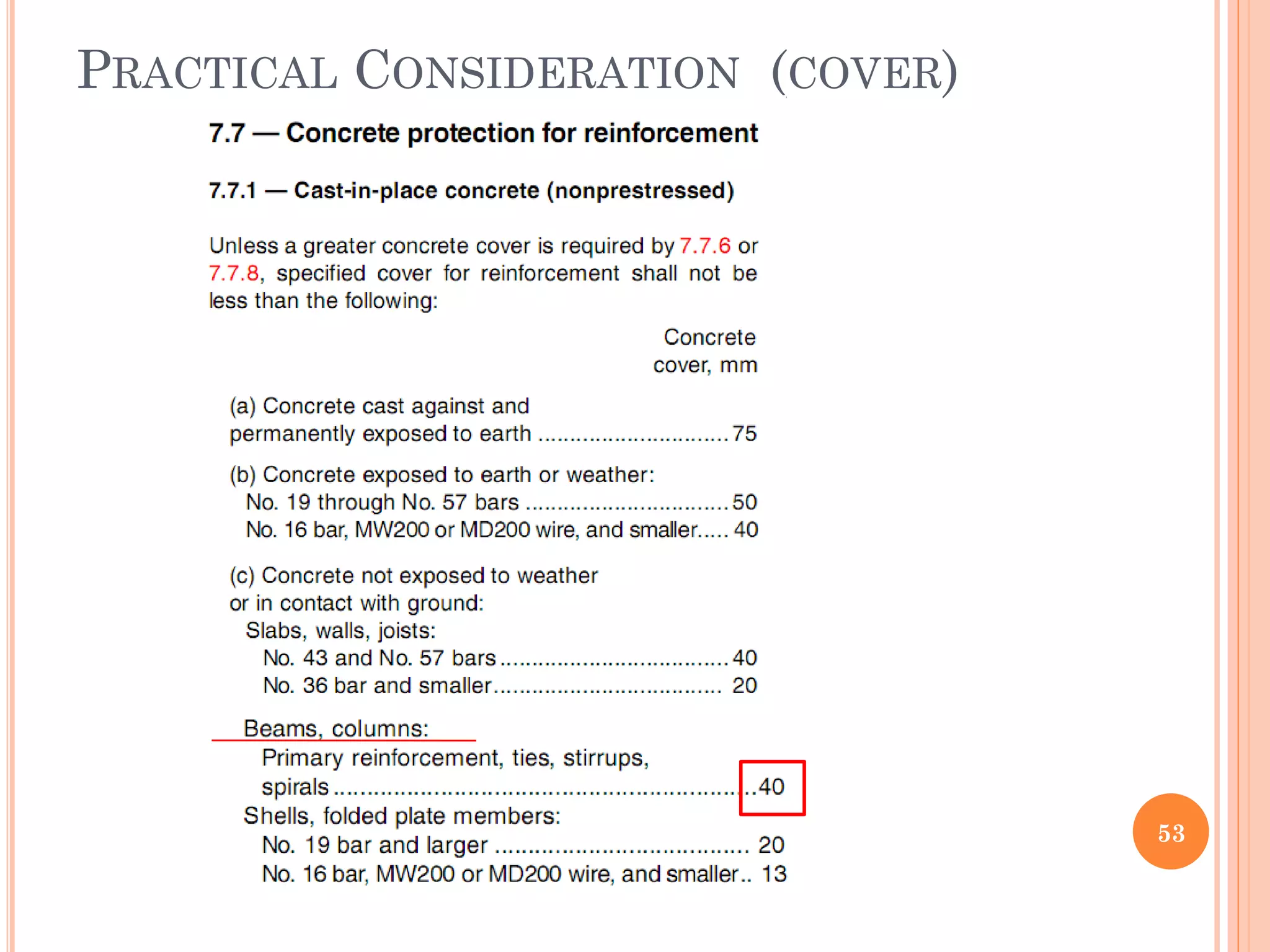 PRACTICAL CONSIDERATION (COVER)
53
 