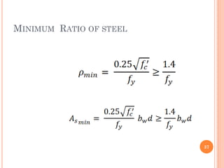 MINIMUM RATIO OF STEEL
37
 
