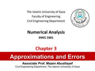 Understanding Approximations and Errors in Numerical Analysis for ...