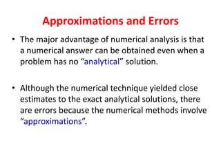 Understanding Approximations and Errors in Numerical Analysis for ...